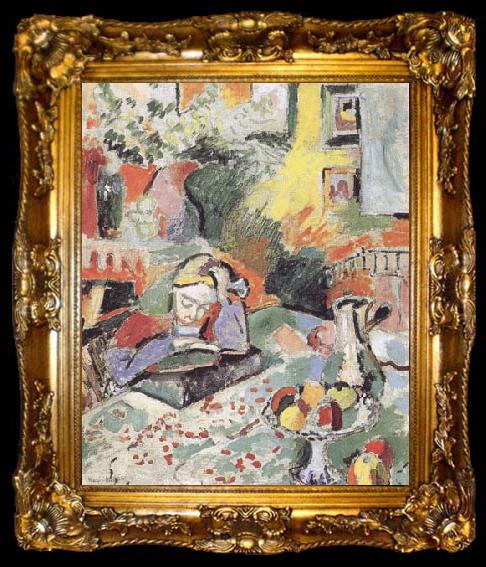 framed  Henri Matisse Interior with a Young Girl Reading (mk35), ta009-2